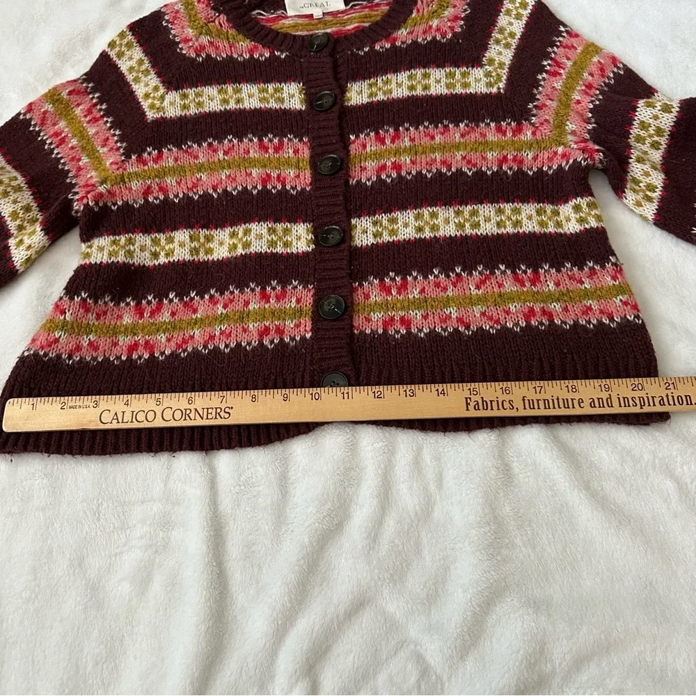 The Great. The Loom Cardigan Sweater Rosehip Medium - Picture 12 of 15